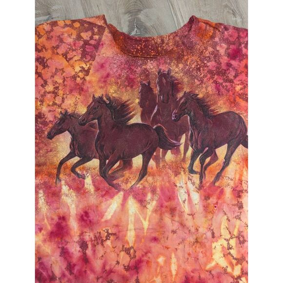 Reworked Reverse Tie Dye Horse Tee • Bleached Leopard Print • Oversized - Picture 5 of 8